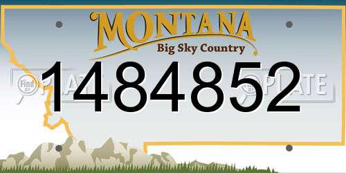 1484852 Montana License Plate