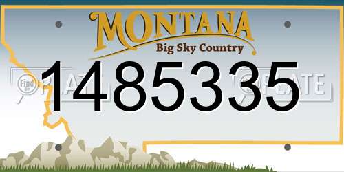 1485335 Montana License Plate