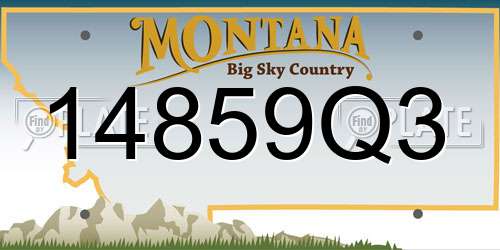 14859Q3 Montana License Plate