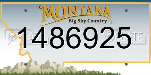 1486925 Montana License Plate