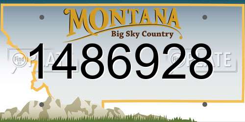 1486928 Montana License Plate