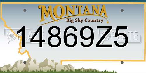14869Z5 Montana License Plate