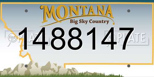 1488147 Montana License Plate