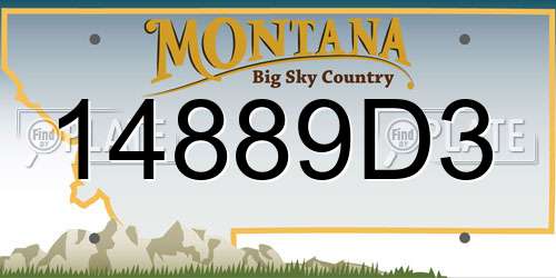 14889D3 Montana License Plate