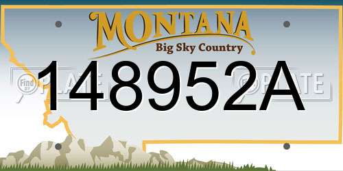 148952A Montana License Plate