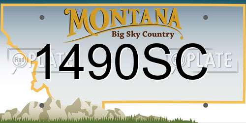 1490SC Montana License Plate
