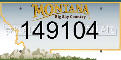 149104 Montana License Plate