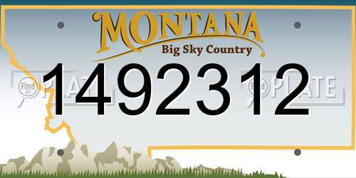 1492312 Montana License Plate
