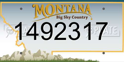 1492317 Montana License Plate