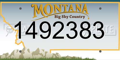 1492383 Montana License Plate