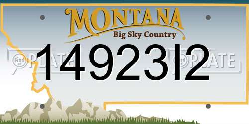 14923I2 Montana License Plate