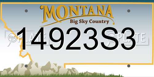 14923S3 Montana License Plate
