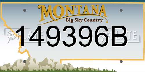 149396B Montana License Plate