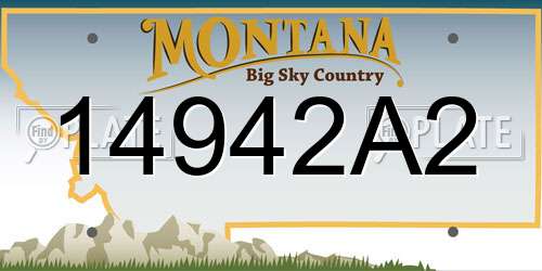 14942A2 Montana License Plate