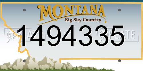 1494335 Montana License Plate