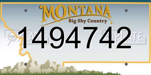 1494742 Montana License Plate
