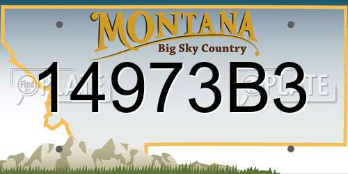 14973B3 Montana License Plate