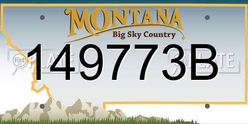 149773B Montana License Plate