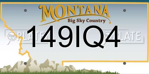 149IQ4 Montana License Plate