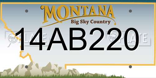14AB220 Montana License Plate