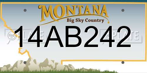 14AB242 Montana License Plate