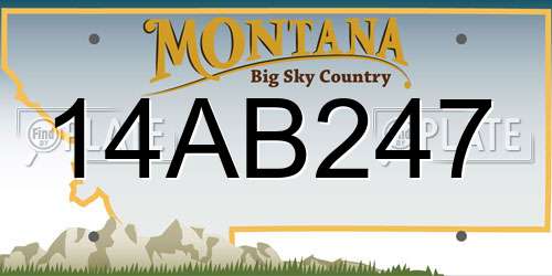 14AB247 Montana License Plate