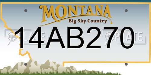 14AB270 Montana License Plate