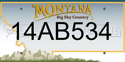 14AB534 Montana License Plate