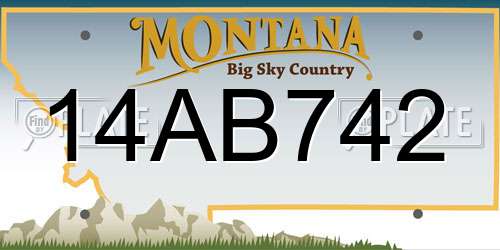 14AB742 Montana License Plate