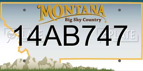 14AB747 Montana License Plate