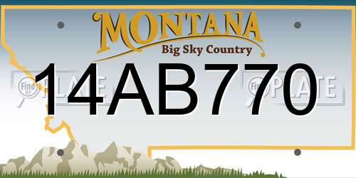 14AB770 Montana License Plate