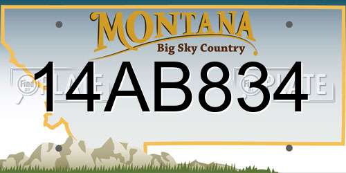 14AB834 Montana License Plate