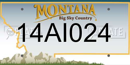 14AI024 Montana License Plate