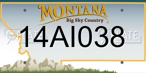 14AI038 Montana License Plate
