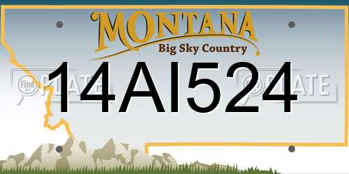 14AI524 Montana License Plate