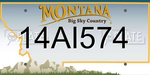 14AI574 Montana License Plate