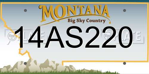 14AS220 Montana License Plate