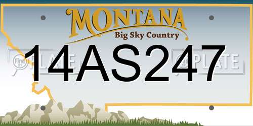 14AS247 Montana License Plate