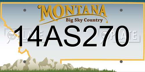 14AS270 Montana License Plate