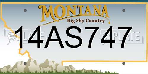 14AS747 Montana License Plate