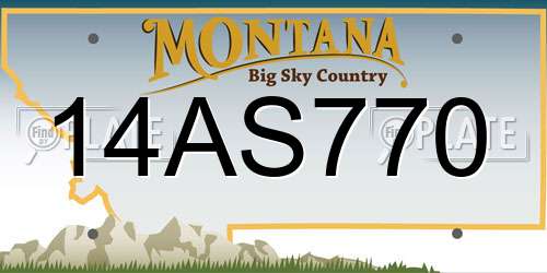 14AS770 Montana License Plate