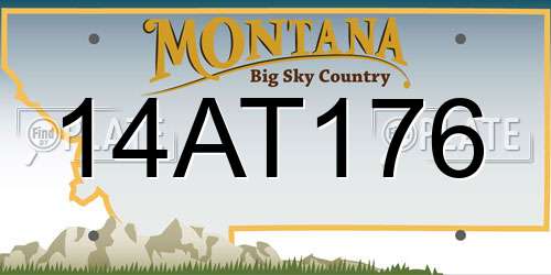14AT176 Montana License Plate