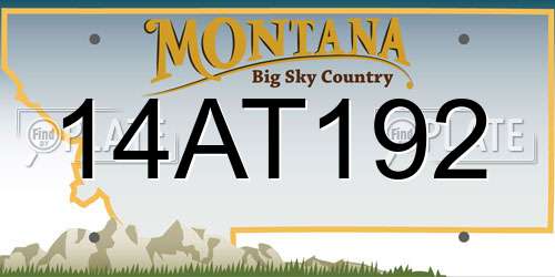 14AT192 Montana License Plate