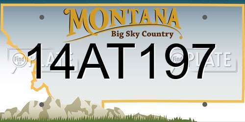 14AT197 Montana License Plate