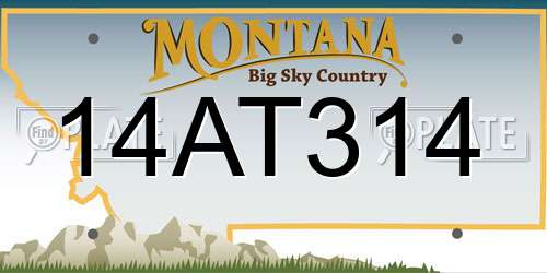 14AT314 Montana License Plate