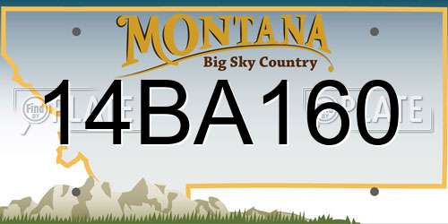 14BA160 Montana License Plate