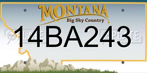 14BA243 Montana License Plate