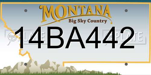 14BA442 Montana License Plate
