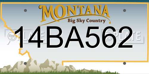 14BA562 Montana License Plate