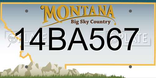 14BA567 Montana License Plate